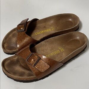 Birkenstock Glittery Brown Sandals